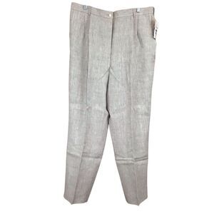 Vintage Jessica‎ Holbrook Khaki Linen Pleated Slacks 22W QVC New Old Stock